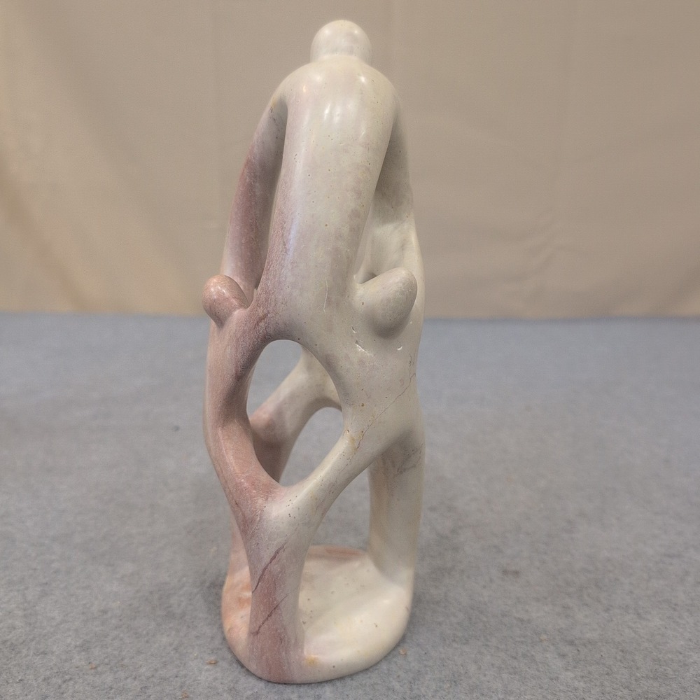 Kenya Hand Carved Soapstone‎ Family Unity Sculpture Pink Cream Abstract Art - Picture 4 of 6